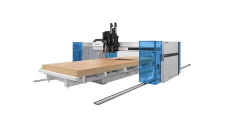 CNC üksus puidutööstusele mis tagab elementmajad puitelement freesimine täpse automaatse töötlemise kiire tootmise ja ühtlase kvaliteedi